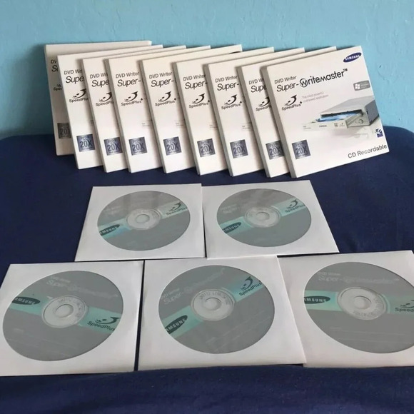 Lot of 10 - 5 Pieces 20X Samsung DVD Writer Supermaster-Writer CD Recordable - Picture 1 of 3